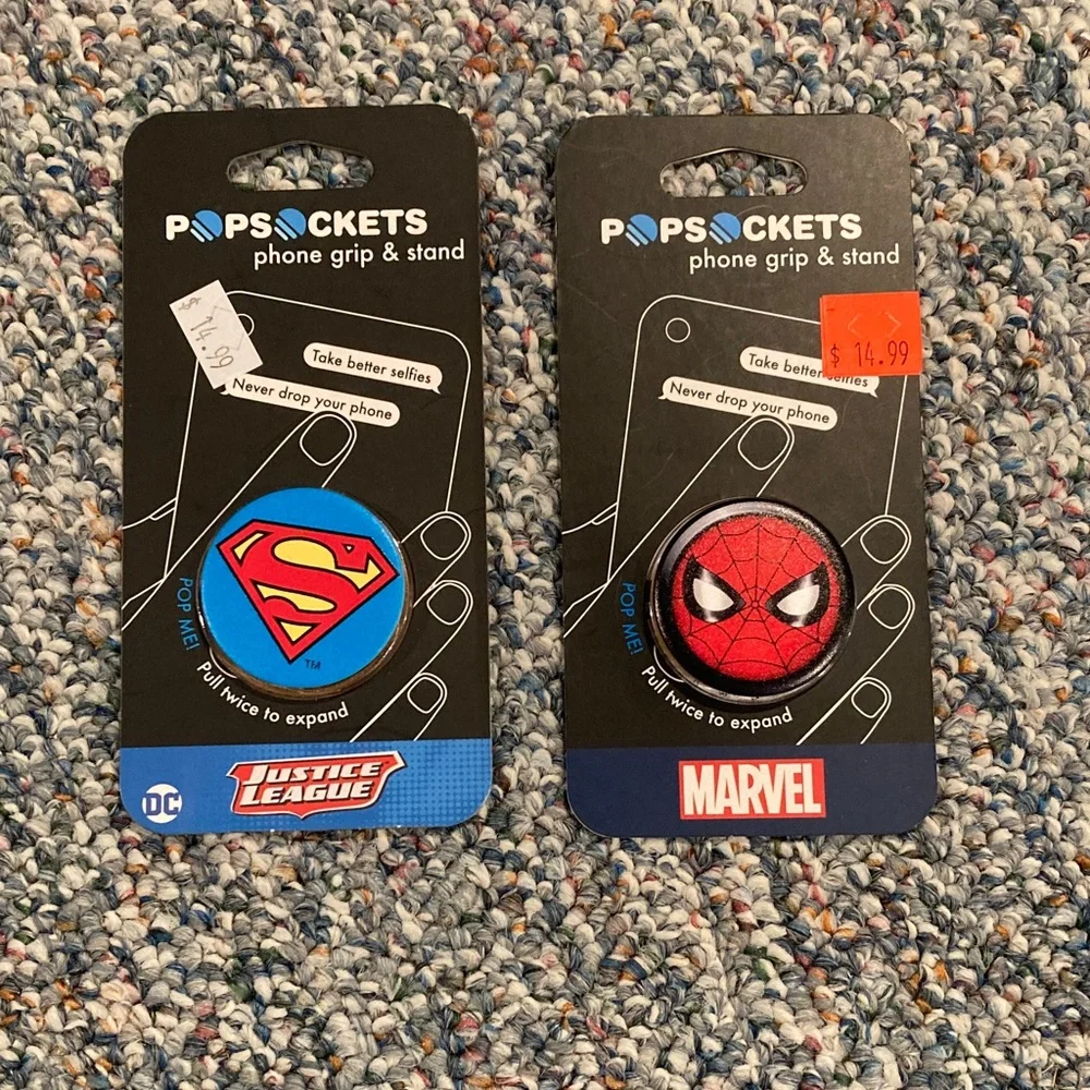 Marvel Spider-Man & Superman PopSocket Phone Grip & Stand